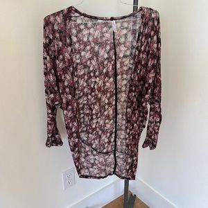 Floral kimono sweater